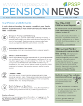 Page one of the Spring 2025 PSSP Pension News for Active Members