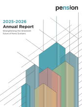 The cover page of the 2025-2026 NS Pension Annual Report
